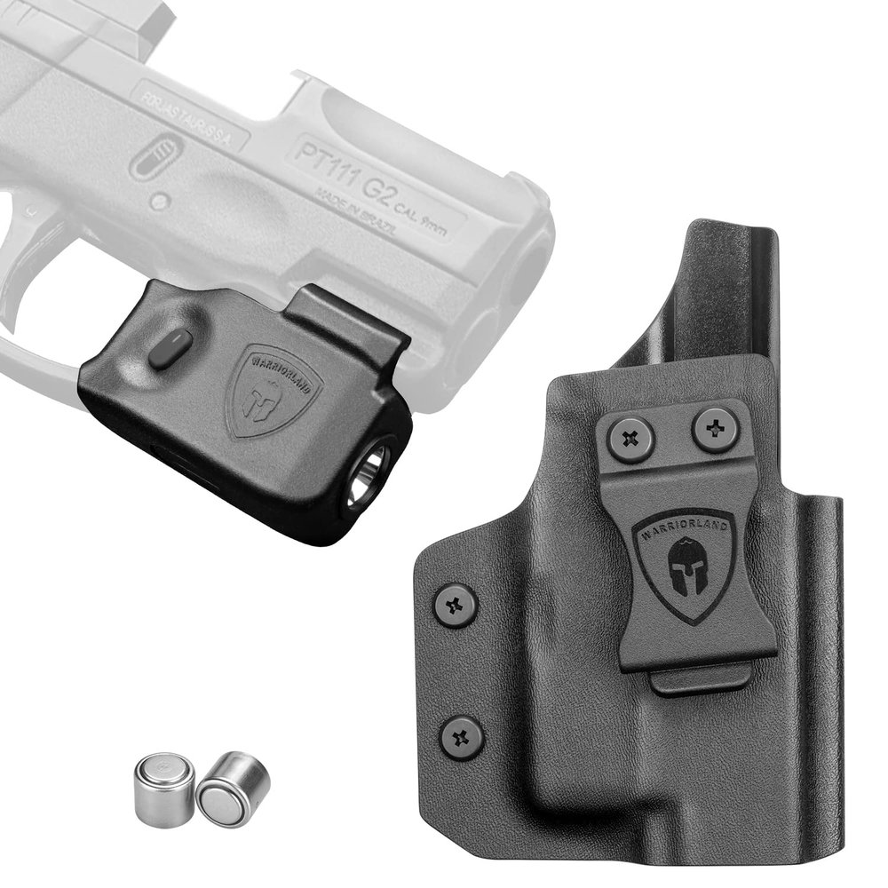 WARRIORLAND Taurus G3C IWB Kydex Holster with Tactical Flashlight for Taurus G2C / Taurus G3C Pistol, 150 Lumens LED Light and Holster Combo