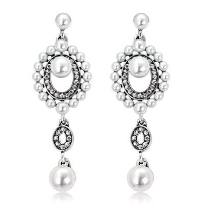 1920s Vintage Flapper Pearl Earrings Art Deco Earrings Roaring 20s Flapper Jewelry Wedding Dangle Earrings Women Gift