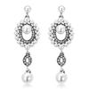 1920s Vintage Flapper Pearl Earrings Art Deco Earrings Roaring 20s Flapper Jewelry Wedding Dangle Earrings Women Gift view 1