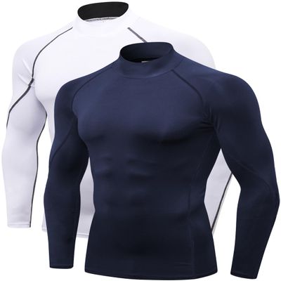 2/3 Pack Men's Compression Shirts Long Sleeve Workout Shirts Mock Turtleneck Athletic Base Layer Active Undershirts Tops