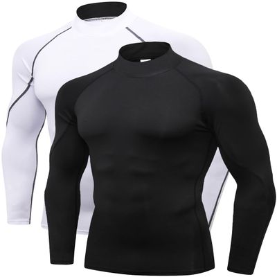2/3 Pack Men's Compression Shirts Long Sleeve Workout Shirts Mock Turtleneck Athletic Base Layer Active Undershirts Tops