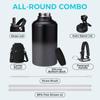 64OZ Insulated Sports Water Bottle - Large Half Gallon Stainless Steel Flask Water Bottles 64 oz, Leak Proof, Double Walled, BPA Free, Sweat-Proof Water Jug with Straw, Keep Cold-48H & Hot-24H view 2