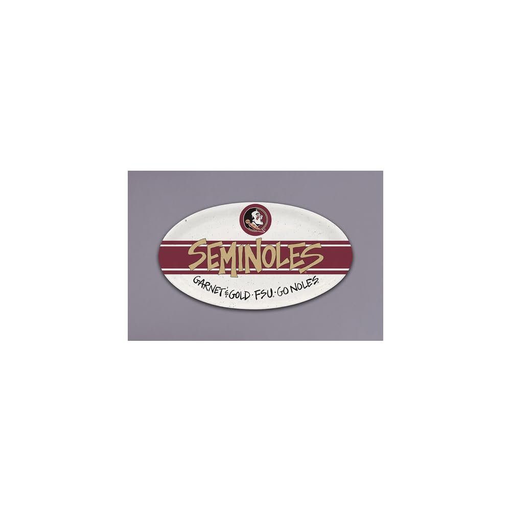 Magnolia Lane Florida State Seminoles Oval Plate 680g, 12.25-inch Length, Serverware, Kitchen Accessories
