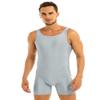Vxuxlje Men's Adult Spandex Sleeveless One Piece Unitard Biketard Dance Leotard Body Suit Costume Gray Medium view 1