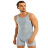 Vxuxlje Men's Adult Spandex Sleeveless One Piece Unitard Biketard Dance Leotard Body Suit Costume Gray Medium view 2