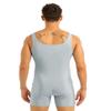Vxuxlje Men's Adult Spandex Sleeveless One Piece Unitard Biketard Dance Leotard Body Suit Costume Gray Medium view 3