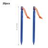 20 Pack Tent Stakes, V Shape Heavy Duty Tent Peg Aluminum Alloy Tent Stakes with Ropes for Outdoor Camping Tent Accessories(Blue) view 2