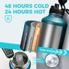 Insulated Water Bottle with Straw - 64oz Stainless Steel Water Bottles with Paracord Handle, 1/2 Gallon Big Water Jug Vacuum Insulated Waterbottle Metal Flask Reusable Double Wall Sport Bottle view 3