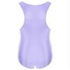 Jugaoge Mens Oily Glossy One Piece Bodysuit Swimming Suits Sleeveless Sports Swimwear Yoga Jumpsuit Purple X-Large view 4