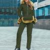 ZHUER Womens Winter Onesies Ski Suit Jumpsuit Fashion Hooded Outdoor Sports Waterproof Snowsuit with Removable Fur Collar D- Army Green view 3