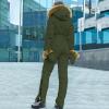 ZHUER Womens Winter Onesies Ski Suit Jumpsuit Fashion Hooded Outdoor Sports Waterproof Snowsuit with Removable Fur Collar D- Army Green view 4