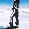 ZHUER Womens Winter Onesies Ski Suit Jumpsuit Fashion Hooded Outdoor Sports Waterproof Snowsuit with Removable Fur Collar B- Black view 3