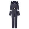 ZHUER Womens Winter Onesies Ski Suit Jumpsuit Fashion Hooded Outdoor Sports Waterproof Snowsuit with Removable Fur Collar B- Black view 4