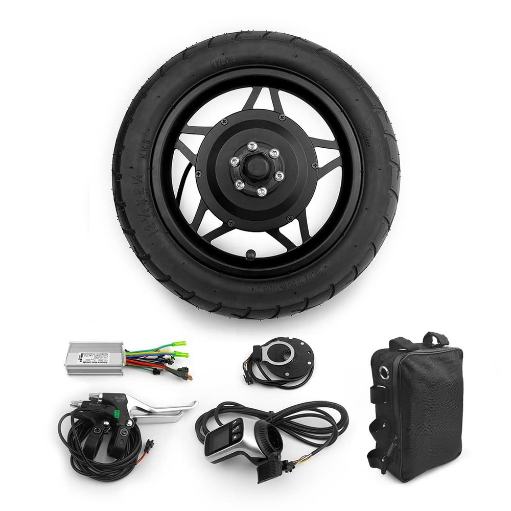 36V 250W Bike 12 Inch Motor Wheel Kit With LCD Thumb Throttle For scooter Bicycle Small Front Rim With tire (36V 250W Black)