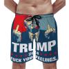 Trump Board Shorts Trump 2024 Fuck Your Feelings Swim Trunks Not Easy to Pilling Beach Shorts XL view 2