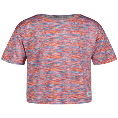 Calvin Klein Girls' Short Sleeve Performance T-shirt, Crew-neck Neckline & Logo Detailing, Purple Rose Static, 12-14