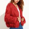COTECRAM Jackets for Women Luxury Winter Warm Fluffy Faux Fur Plus Size Coat Parka Jacket Open Front Long Sleeve Cardigan Coats Casual Elegant Evening Wedding Guest Coats(J Red,Medium) view 2