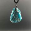 1pc Random Blue Apatite Rough Raw Natural Stone Pendant Necklace Quartz Crystal Gift Gemstone Crafts Jewelry Decor view 1