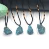 1pc Random Blue Apatite Rough Raw Natural Stone Pendant Necklace Quartz Crystal Gift Gemstone Crafts Jewelry Decor view 2