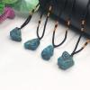 1pc Random Blue Apatite Rough Raw Natural Stone Pendant Necklace Quartz Crystal Gift Gemstone Crafts Jewelry Decor view 3