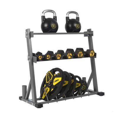 Dumbbell Rack Stand, Weight Plate, Bumper Plate, and Bar Storage, Patented Design, Free Weight Rack, All-in-One Dumbbell Bench,Bracket Only