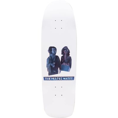 The Heated Wheel Backyard BBQ Skateboard Deck -9.5x32 White - Assembled AS Complete Skateboards