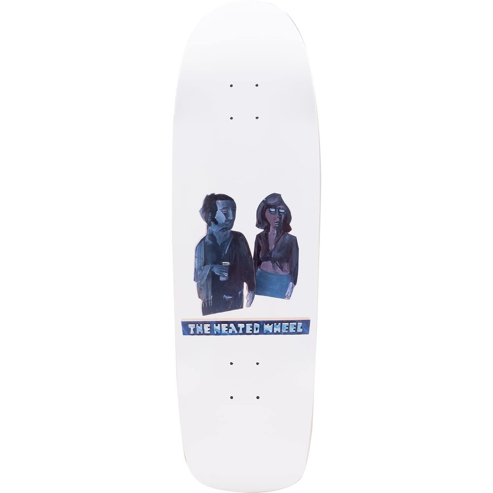 The Heated Wheel Backyard BBQ Skateboard Deck -9.5x32 White - Assembled AS Complete Skateboards