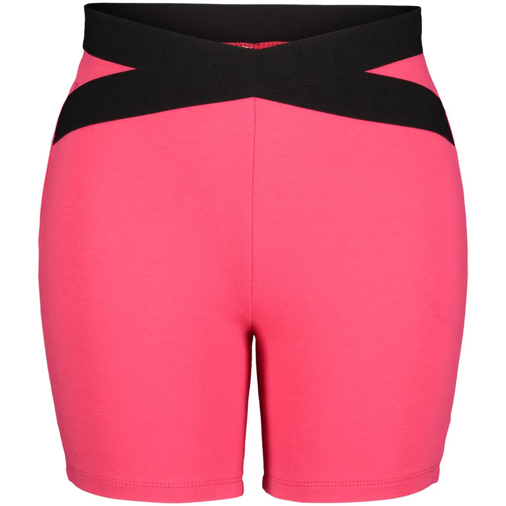 Calvin Klein Girls' Performance Bike Shorts, Soft & Stretchy with Flat Waistband & Snug Fit, Azalea Cross, 8-10