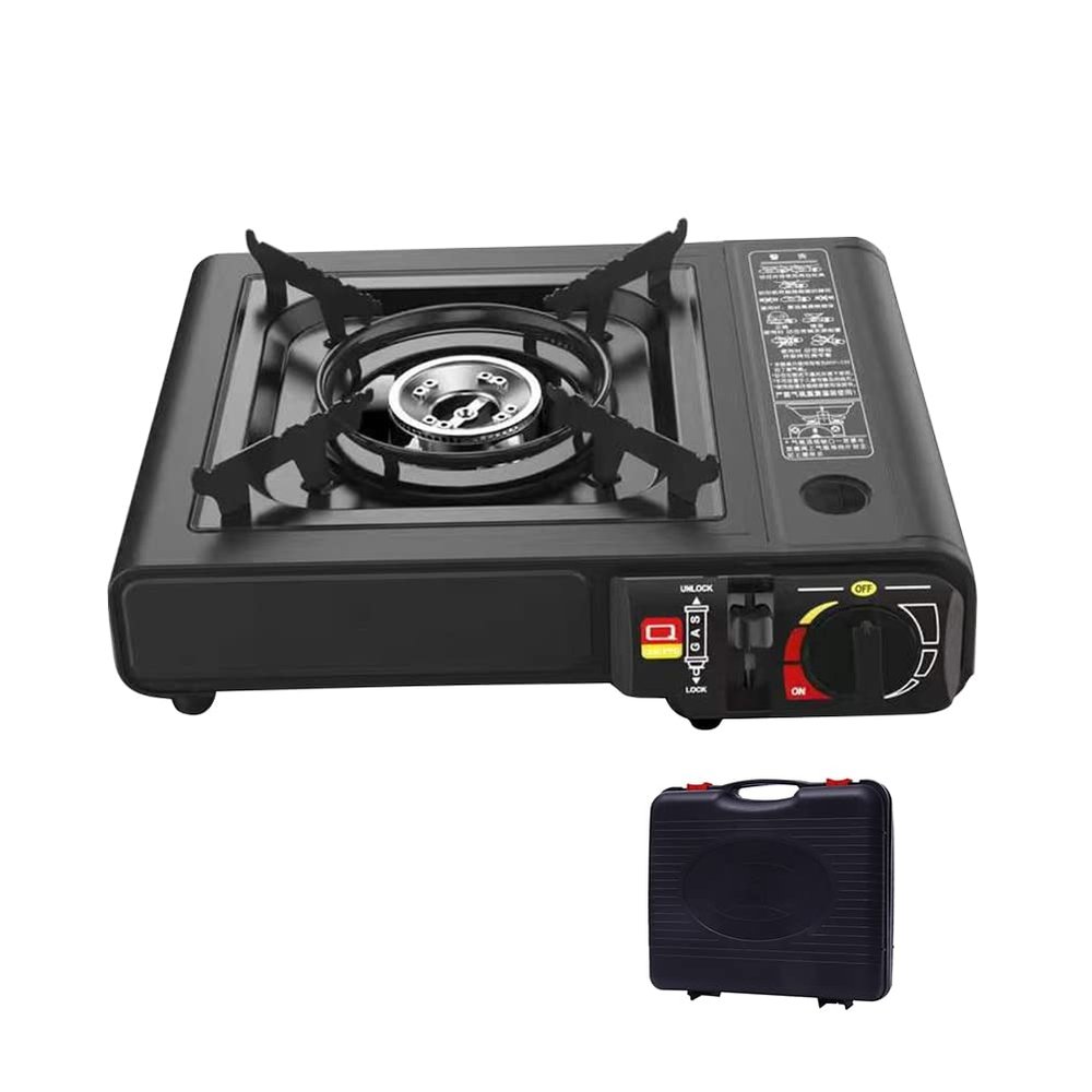 LNGODEHO Camping Portable Cassette Stove Adjustable Cooking Gas, Dual-Purpose Picnic with Carrying Case for Outdoor BBQ Cooking Stove Furnace Cookware (No Gas)