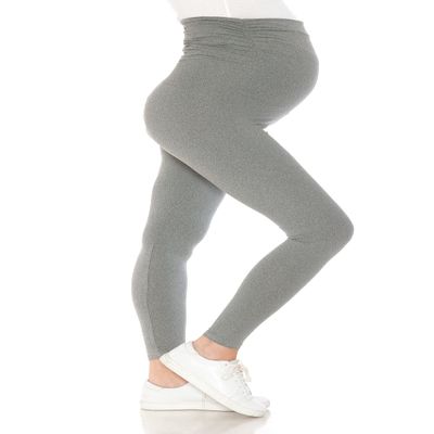 Leggings Depot Women's Maternity Leggings Over The Belly Pregnancy Casual Yoga Tights (Heather Grey, 3X)