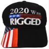 2020 was Rigged USA Flag On Bill Black Cotton Adjustable Embroidered Baseball Hat Cap view 3
