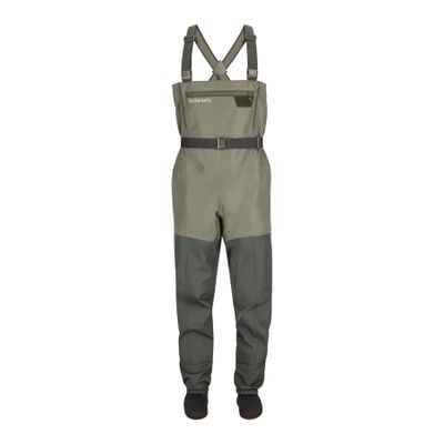 Simms Men's Tributary Stockingfoot Chest-High Fishing Waders - Durable, Breathable, Waterproof Fly Fishing Waders for Men, Basalt, (Large Short 9-11 Foot)