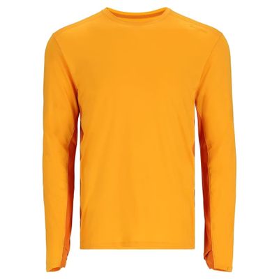 Simms SolarFlex Crewneck Long Sleeve Fishing Shirt for Men: UPF 50+ Sun Protection, Quick-Dry, Odor-Resistant (Sunrise/Sun Glow, Large)