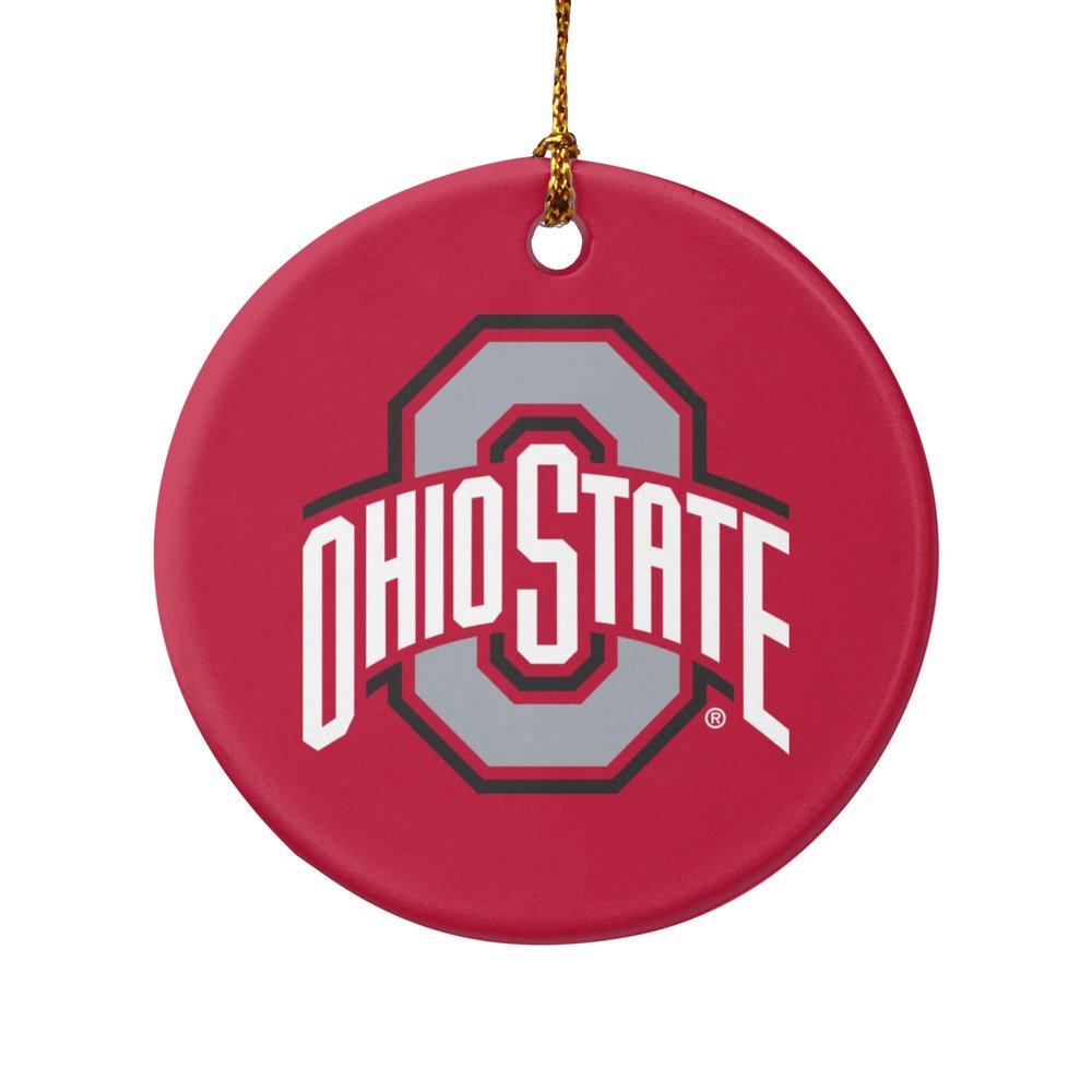 GRAPHICS & MORE The Ohio State University Primary Logo Porcelain Holiday Christmas Tree Ornament - 2.8" (7.1 cm)