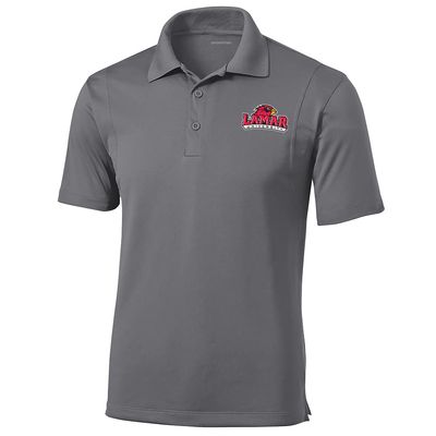 Sport Your Gear Lamar Cardinals Prime Athletic Logo Micropique Sports-Wick Golf Polo (Gray - Large)
