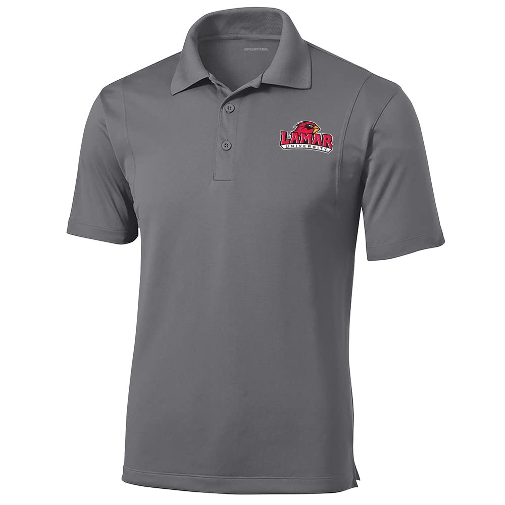 Sport Your Gear Lamar Cardinals Prime Athletic Logo Micropique Sports-Wick Golf Polo (Gray - Large)
