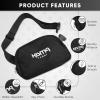 Kisma Designer Fanny Pack for Women and Men with Cute, Comfortable Style, Storage Organizer Pockets, and Hands-Free Adjustable Waist Belt, Classic Black view 4