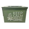 Ammo Can Man | Laser Engraved KEEP CALM AND GO CAMPING | Grade 1 Military Ammo Cans | 30 Cal, 50 Cal or Fat 50 with Locking Kit Option (50 Cal - Grade 1 - Go Camping) view 1