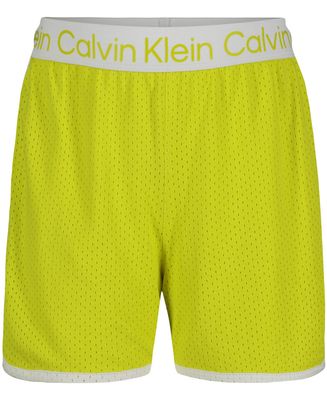 Calvin Klein Girls' Performance Running Shorts, Quick-Drying Mesh, Elastic Waistband & Pull-On Style, Sulphur Spring, 16