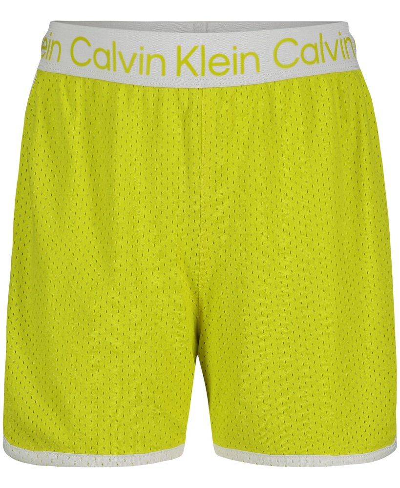Calvin Klein Girls' Performance Running Shorts, Quick-Drying Mesh, Elastic Waistband & Pull-On Style, Sulphur Spring, 16