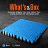 SQUATZ Thick Puzzle Exercise Mat, 6 Pcs EVA Foam Interlocking Tiles Protective Flooring for Gym Equipment and Cushion for Workouts, Durable Non-Skid Texture, Easy to Assemble, Blue and Black view 2
