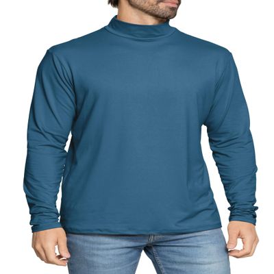 Men's Long Sleeve Mock Neck Turtleneck Teal 3X
