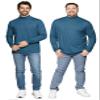 Men's Long Sleeve Mock Neck Turtleneck Teal 3X view 2