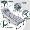 ZONETECH Folding Cot & Pad Mattress 4 Position Adjustable Portable, Premium Quality for Adult and Kids-Perfect for Camping, Travel, Patio, Beach, Indoor & Outdoor Activity (1-Pack) view 3