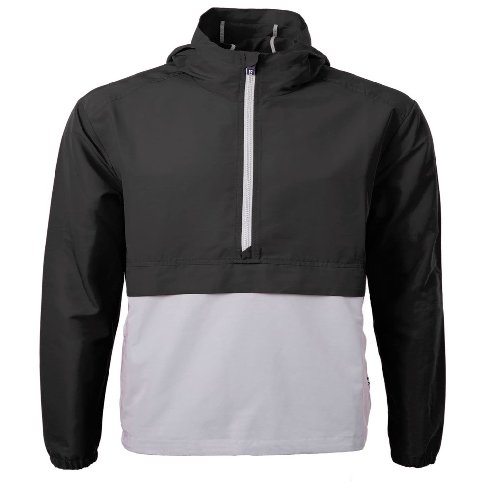 Cutter & Buck Charter Eco Recycled Mens Anorak Jacket, Black/Polished, S