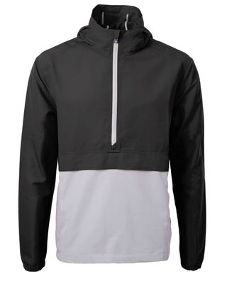Cutter & Buck Mens Charter Eco Recycled Anorak Jacket, Black/Polished, Large US