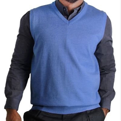 Blue Ocean Mens Heather Sweater Vest Blue