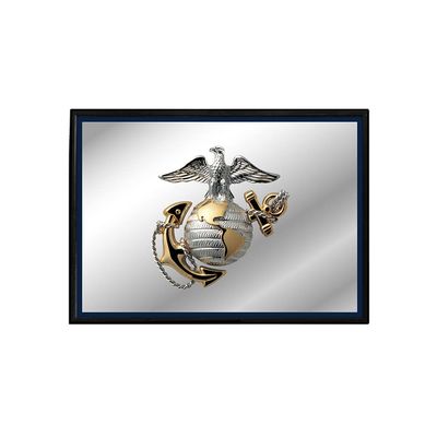 The Fan-Brand Military US Marine Corps: Navy Edge - Framed Mirrored Wall Sign - Sports Team Bar Sign Dcor: Home, Dorm, Garage, Office, Fan Cave