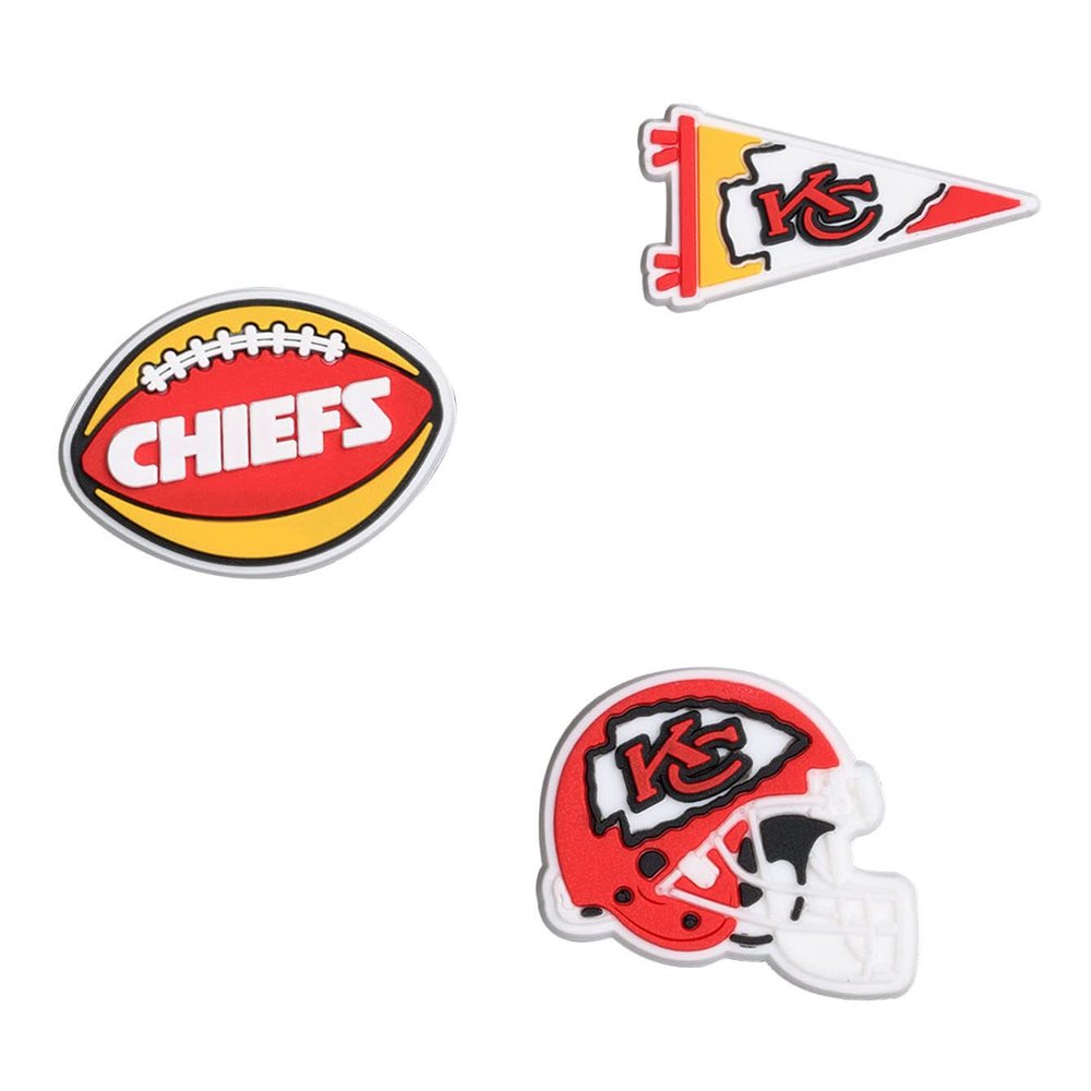 FOCO Kansas City Chiefs Officially Licensed NFL Shoe Decoration Charms  3 Pack Fan Footwear Accessories