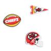 FOCO Kansas City Chiefs Officially Licensed NFL Shoe Decoration Charms  3 Pack Fan Footwear Accessories view 1